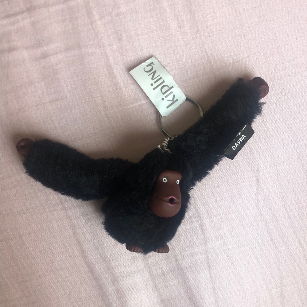 Kipling Black Plush Monkey Keychain